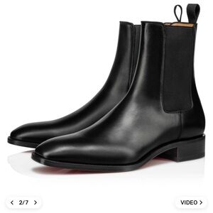 Christian Louboutin Black Leather Chelsea Boots